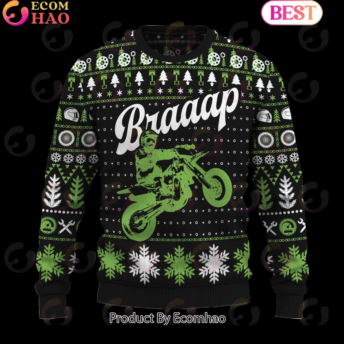 Braaap Motobike Ugly Christmas Sweater