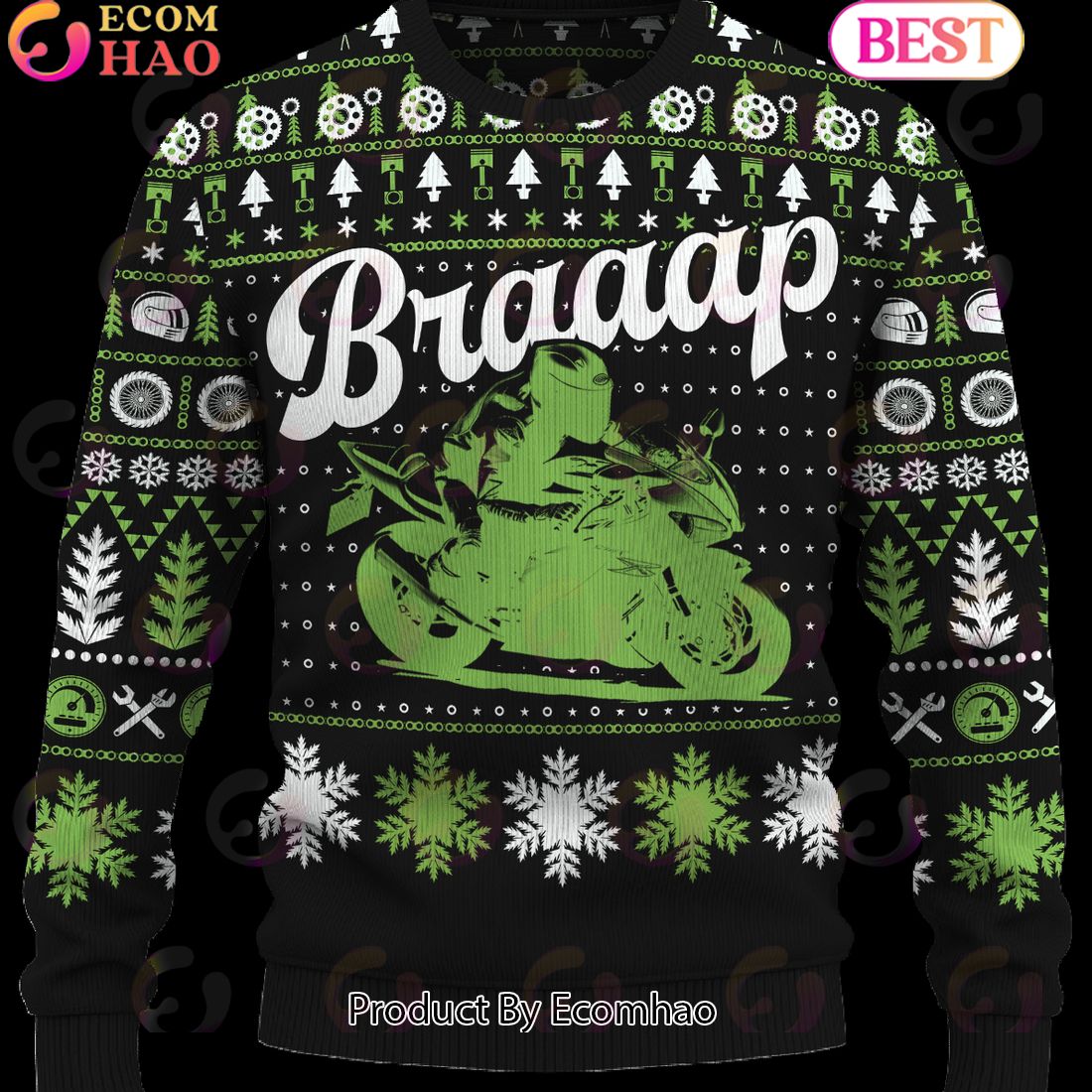 Braaap Ninja Sportbike Christmas Sweater