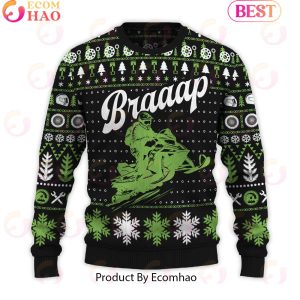 Braaap Snowmobile Ugly Christmas Sweater Braaap Snowmobile Ugly Christmas Sweater