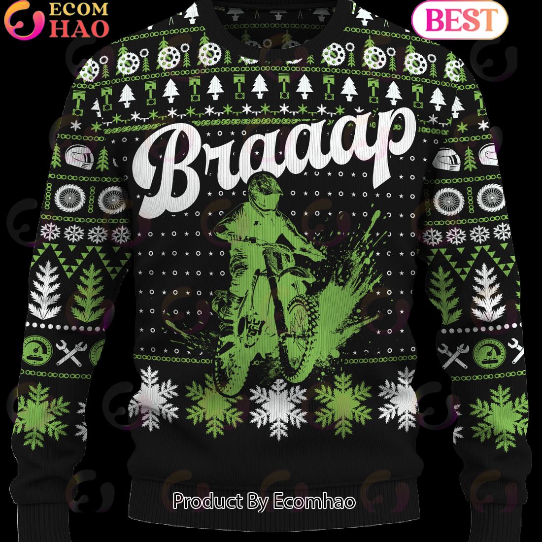 Braaap Trail Sprinter 100 Ugly Christmas Sweater