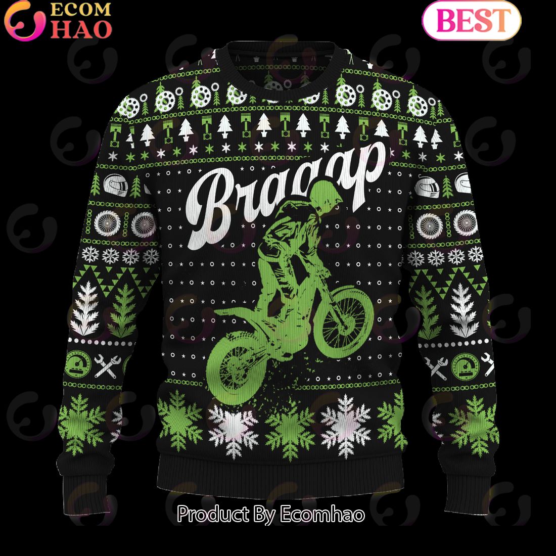 Braaap Trials Bike Ugly Christmas Sweater