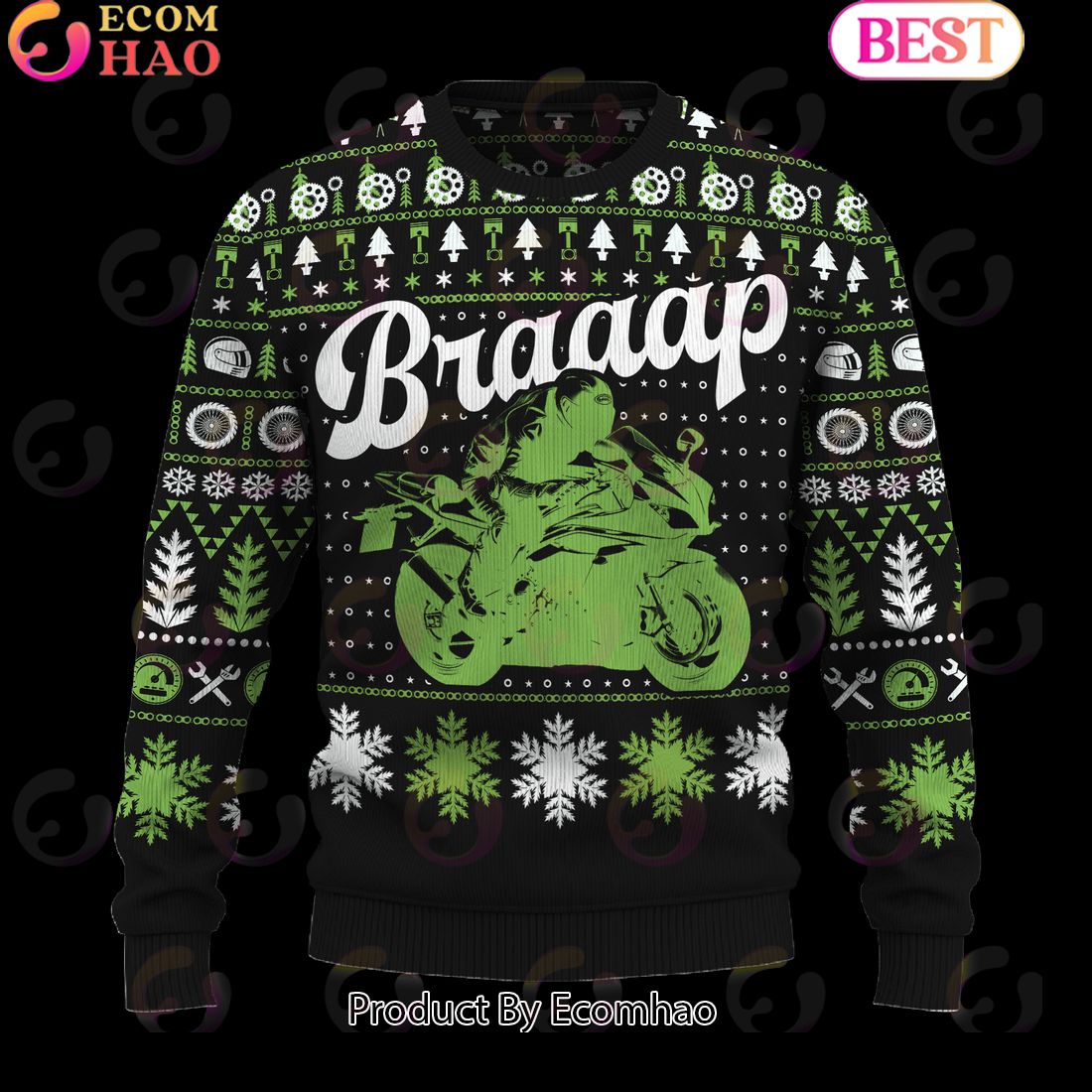 Crack Baseball Ugly Christmas Sweater