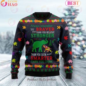 Elephant Autism Awareness Ugly Christmas Sweater Elephant Autism Awareness Ugly Christmas Sweater