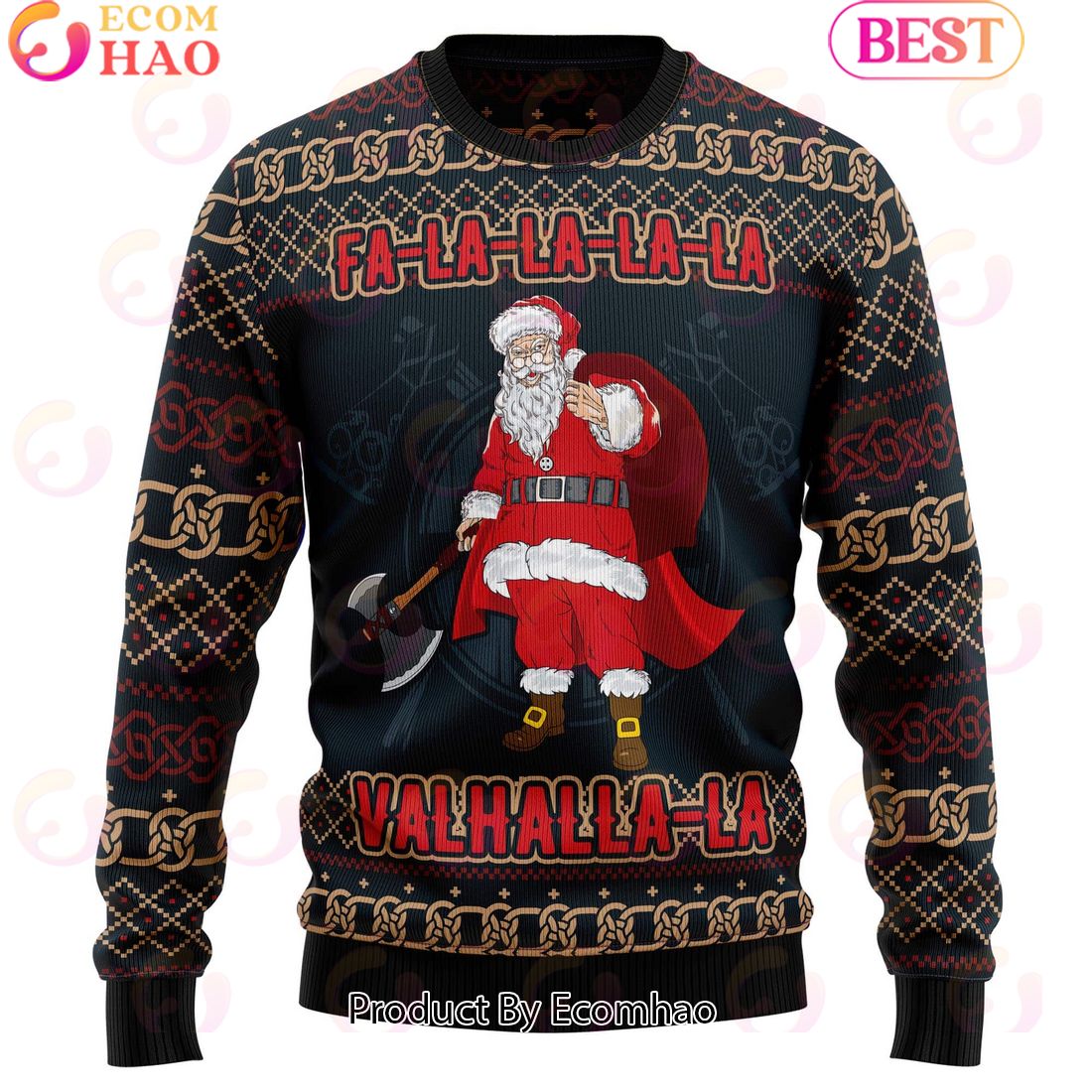 FaLaLaLa ValhallaLa Viking Ugly Christmas Sweater