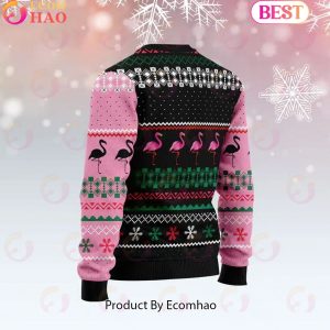 Flamingo Candy Cane Ugly Christmas Sweater