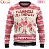 Flamingo Candy Cane Ugly Christmas Sweater Flamingo Candy Cane Ugly Christmas Sweater