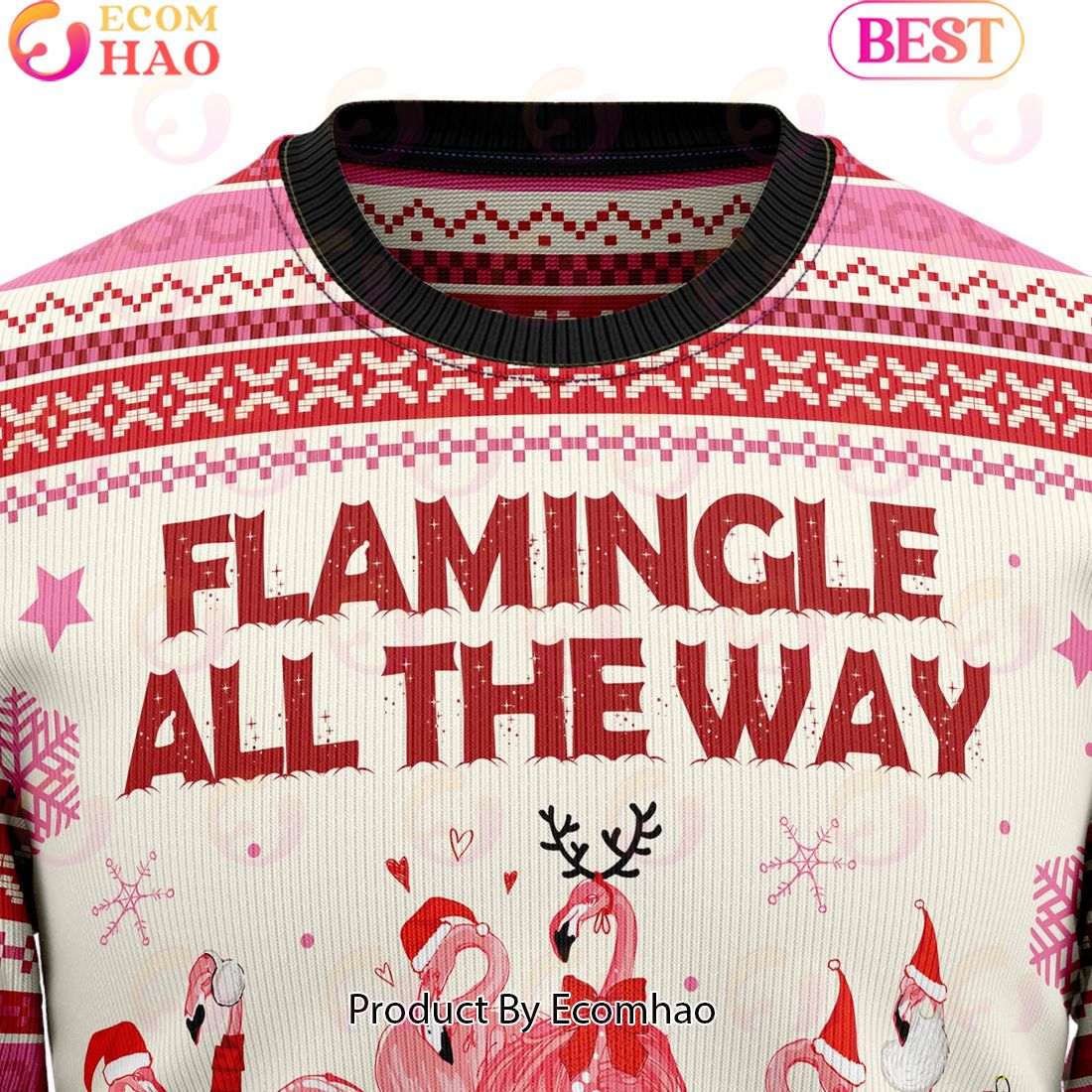 Flamingo Flamingle All The Ways Ugly Christmas Sweater