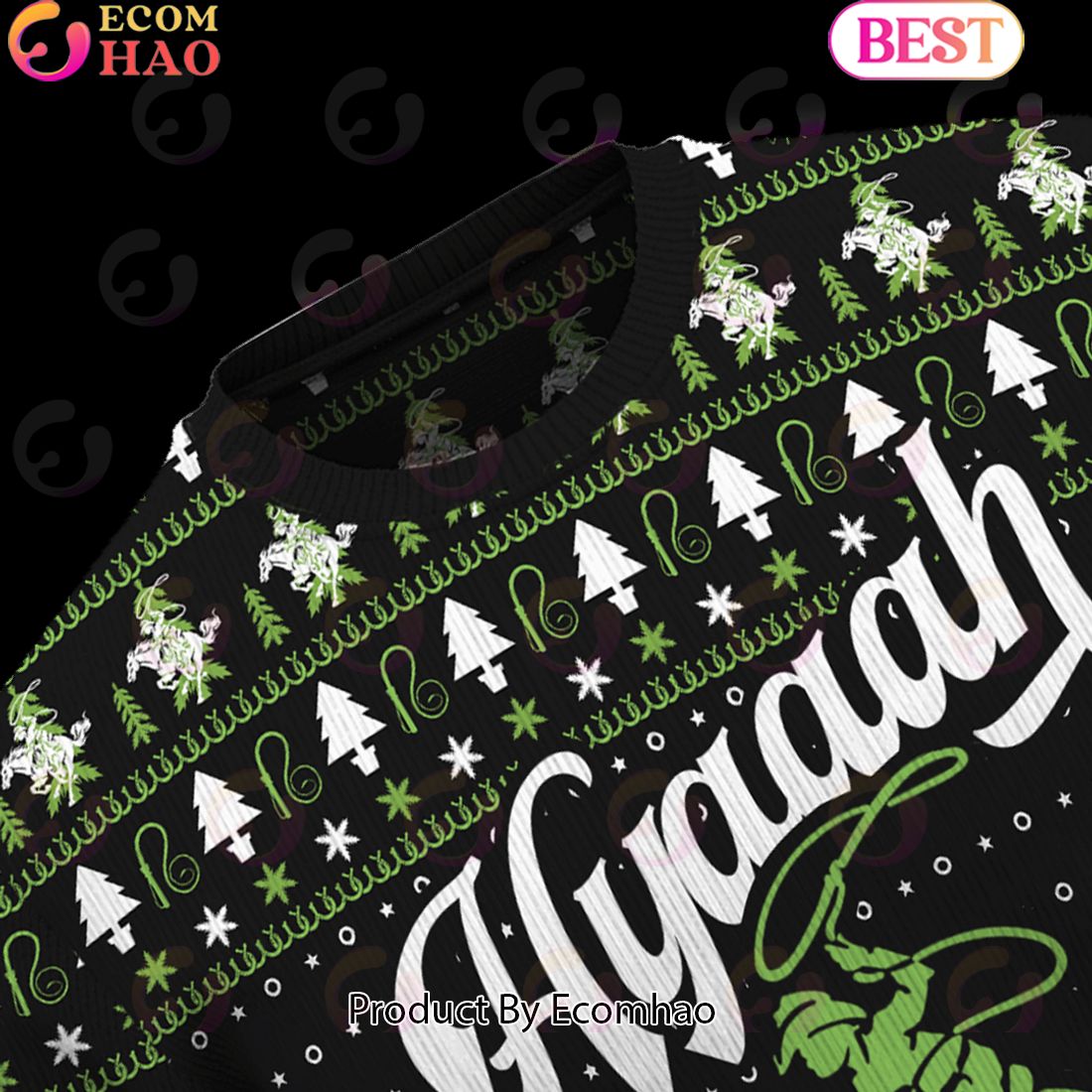 Hyaaah Horse Rodeo Ugly Christmas Sweater