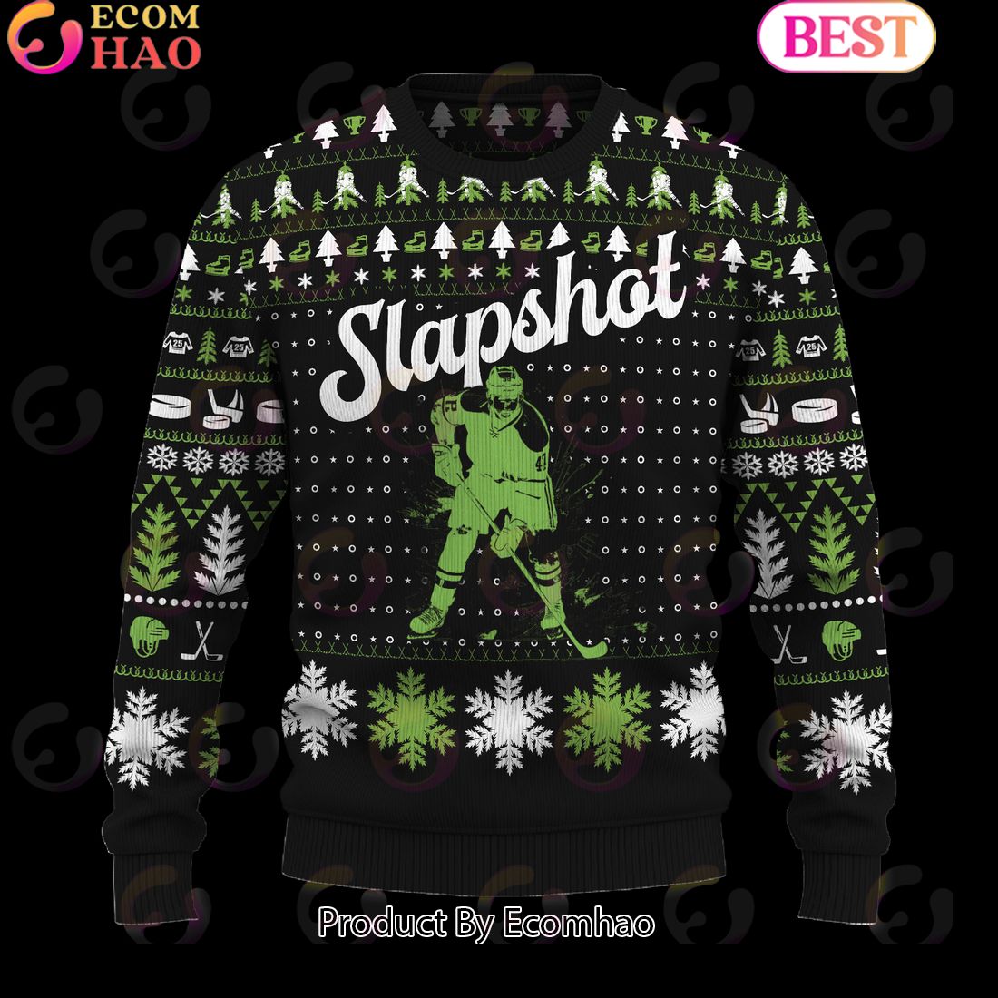 Slapshot Hockey Christmas Sweater