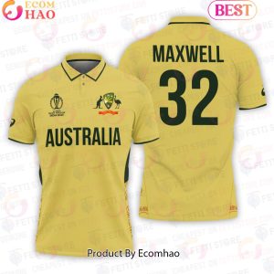 Glenn Maxwell Australia Men National Cricket Team Cricket World Cup 2023 Polo Shirt Glenn Maxwell Australia Men National Cricket Team Cricket World Cup 2023 Polo Shirt