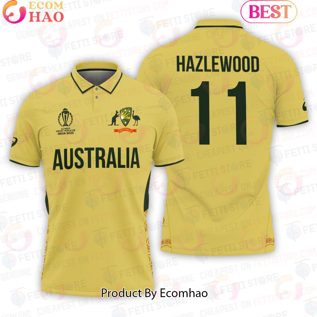 Josh Hazlewood Australia Men National Cricket Team Cricket World Cup 2023 Polo Shirt