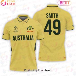 Steve Smith Australia Men National Cricket Team Cricket World Cup 2023 Polo Shirt Steve Smith Australia Men National Cricket Team Cricket World Cup 2023 Polo Shirt