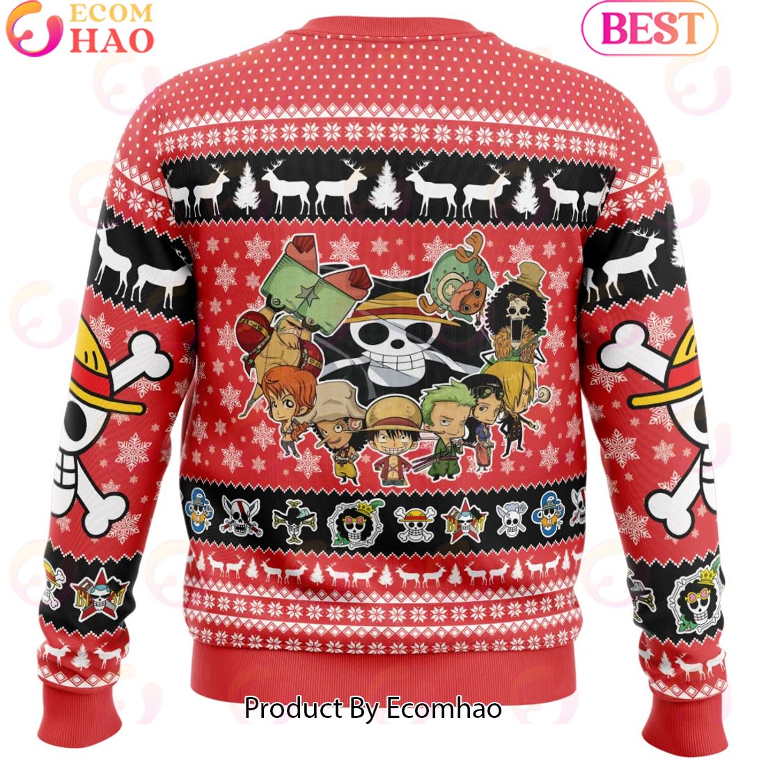 Chibi Straw Hat Pirates One Piece Ugly Christmas Sweater Perfect And Unique Gifts For Adults Kids On Christmas