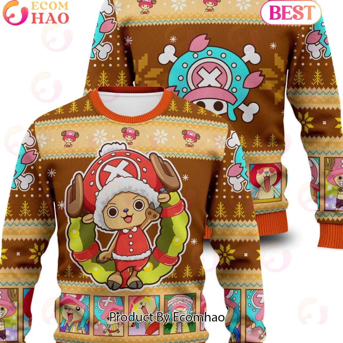 Chopper Cotton Candy Christmas One Piece Ugly Christmas Sweater Perfect And Unique Gifts For Adults Kids On Christmas