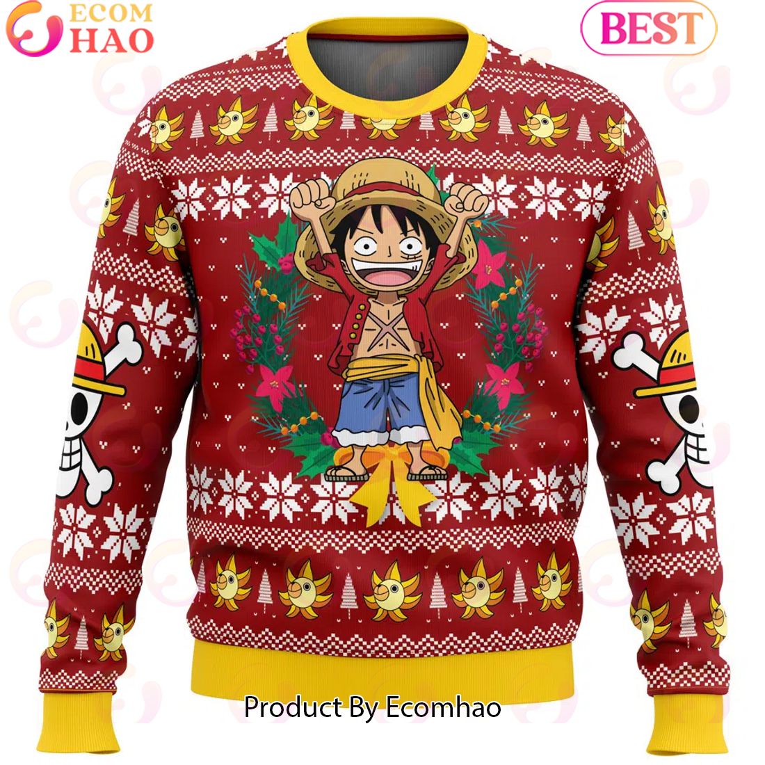 Monkey D Luffy Christmas One Piece Ugly Christmas Sweater Perfect And Unique Gifts For Adults Kids On Christmas