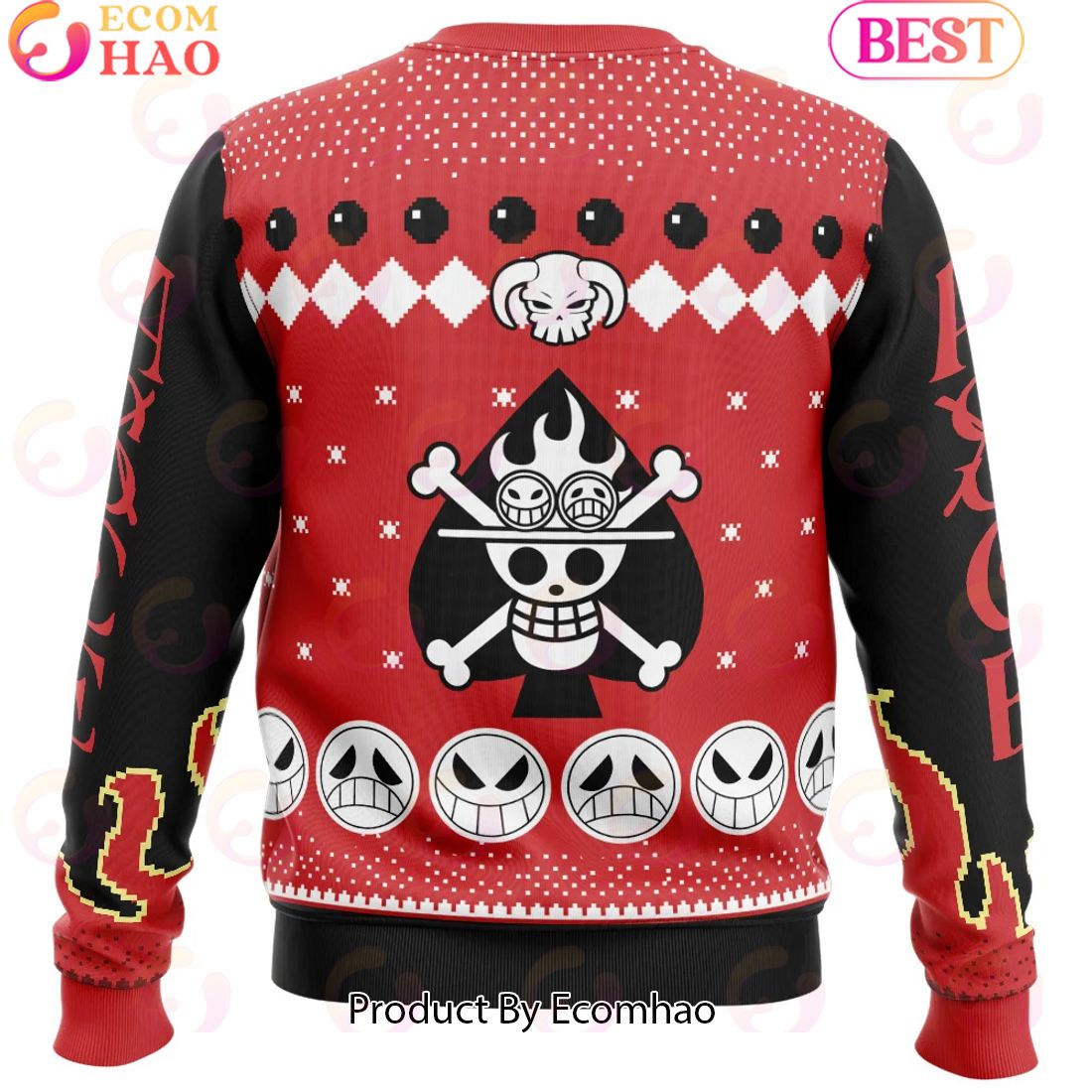 One Piece Fire Fist Ace Portgas D. Ace Ugly Christmas Sweater Perfect And Unique Gifts For Adults Kids On Christmas