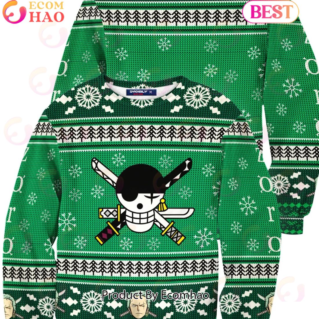 One Piece OP Zoro Swordsman Ugly Christmas Sweater Perfect And Unique Gifts For Adults Kids On Christmas