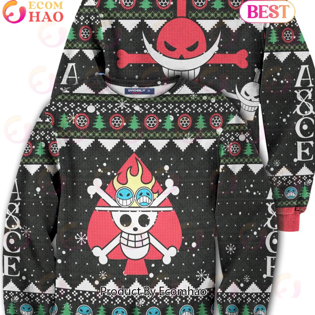 One Piece Pirate Fire Fist Ugly Christmas Sweater Perfect And Unique Gifts For Adults Kids On Christmas