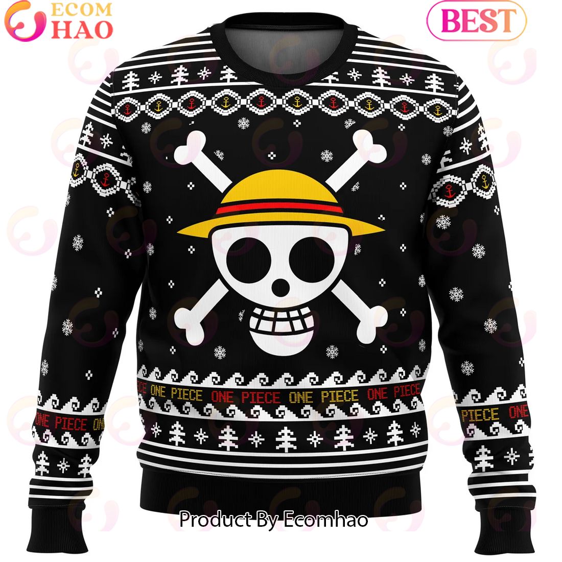 One Piece Straw Hat Pirates Christmas Ugly Christmas Sweater Perfect And Unique Gifts For Adults Kids On Christmas