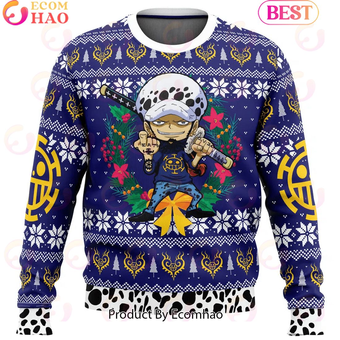 Trafalgar Law Christmas One Piece Ugly Christmas Sweater Perfect And Unique Gifts For Adults Kids On Christmas