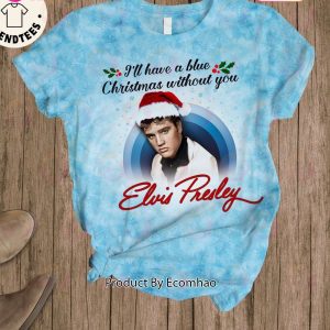 Always Elvis Blue Christmas Lyrics Pajamas Set
