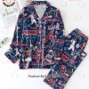 Atlanta Braves Chopion Lips Hat Design White Pajamas Set