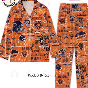 Beardown Dabears And Whoever Is Palying The Packers Mascot Design Blue Pajamas Set