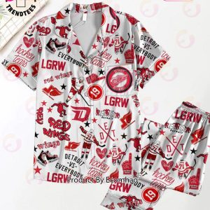 Detroit Red Wings Larkin Hockey Pajamas Set