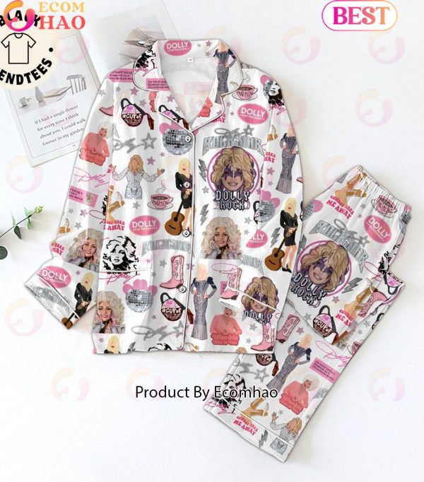 Dolly For President Rockstar White Pajamas Set
