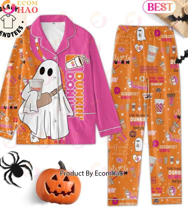 Dunkin Donuts Ghost Halloween Design Pajamas Set