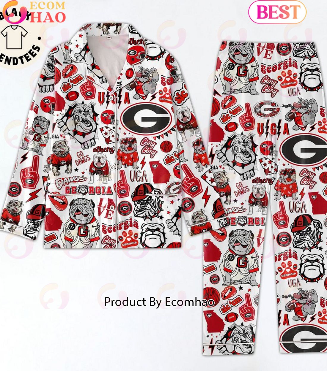 Glory Georgia Bulldog Cool Face Design Pajamas Set