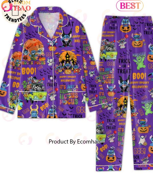 Happy Spooky Halloween Its Just Bunch Hocus Focus Purple Pajamas Set