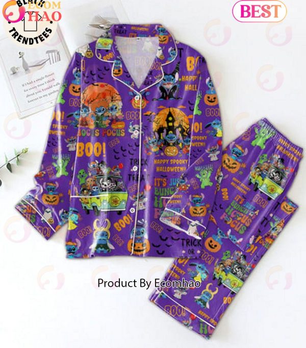 Happy Spooky Halloween Its Just Bunch Hocus Focus Purple Pajamas Set