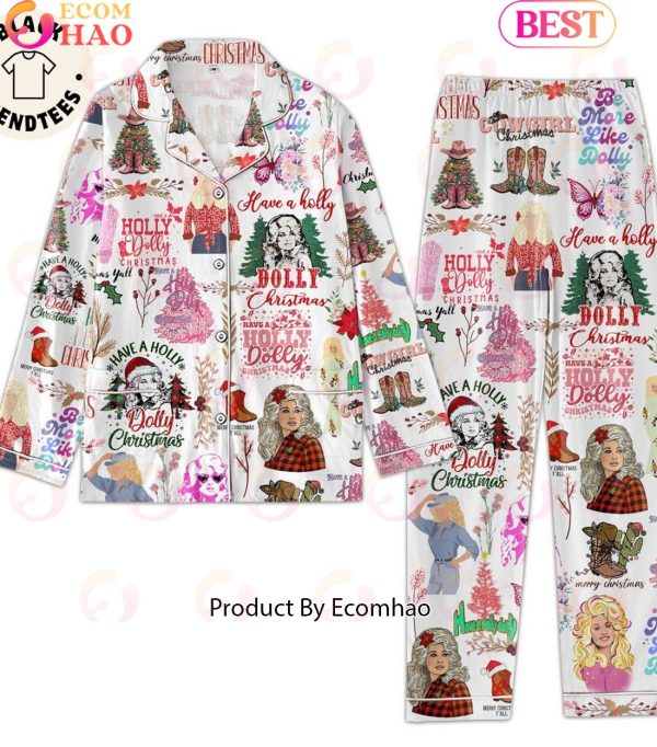 Have A Holly Dolly Christmas Portrait Design Pajamas Set