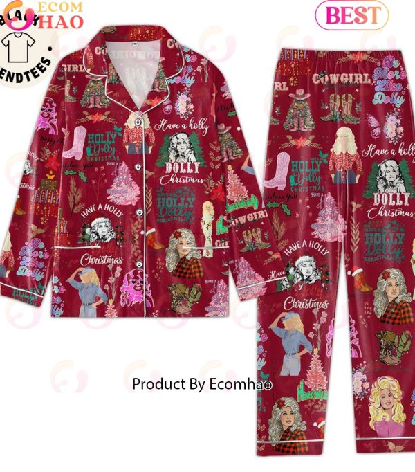 Have A Holly Dolly Christmas Portrait Design Pajamas Set