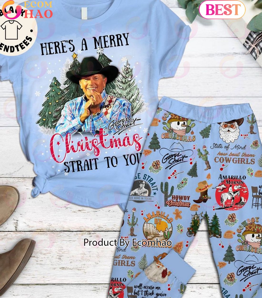 Heres A Merry Christmas Strait To You Pajamas Set