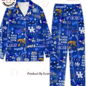 Go Big Blue Lexington Kentucky Cats Design Blue Pajamas Set