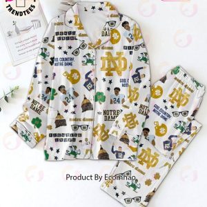 God Country Notre Dame Fighting Irish Icon Design White Pajamas Set