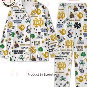 God Country Notre Dame Fighting Irish Icon Design White Pajamas Set