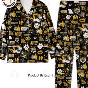 Missouri Saturdays Are For The Tigers Mascot Design Black Pajamas Set