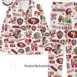 Hellla Faithful 49ers San Francisco Niners White Pajamas Set