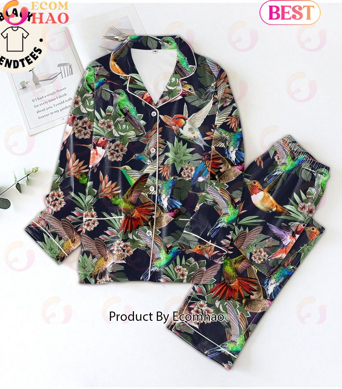 Hummingbird Animals Lover Design Pajamas Set