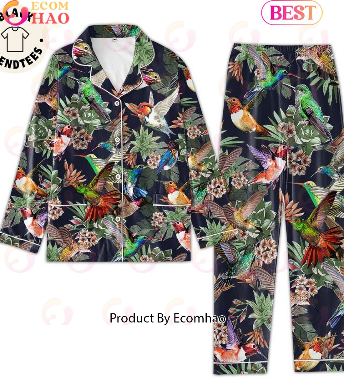 Hummingbird Animals Lover Design Pajamas Set