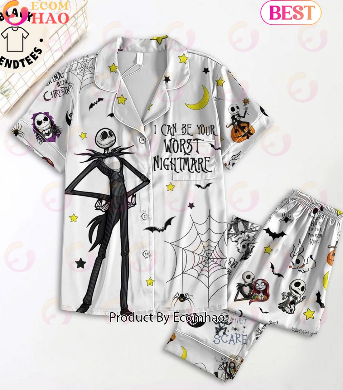 I Can Be Your Worst Nightmare Top Character Design Pajamas Set