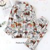 I Love My Corgi Dog On Flower Background Design Pajamas Set I Love My Corgi Dog On Flower Background Design Pajamas Set