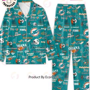 LIMITED Football Miami Fins Up My Dolphins Design Pajamas Set
