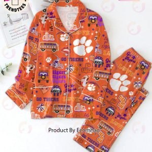 LIMITED Go Tigers Clemson Tigs On Top Love All In Orange Pajamas Set