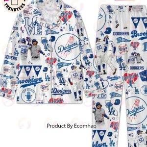 Los Angeles Dodgers Love White Pajamas Set