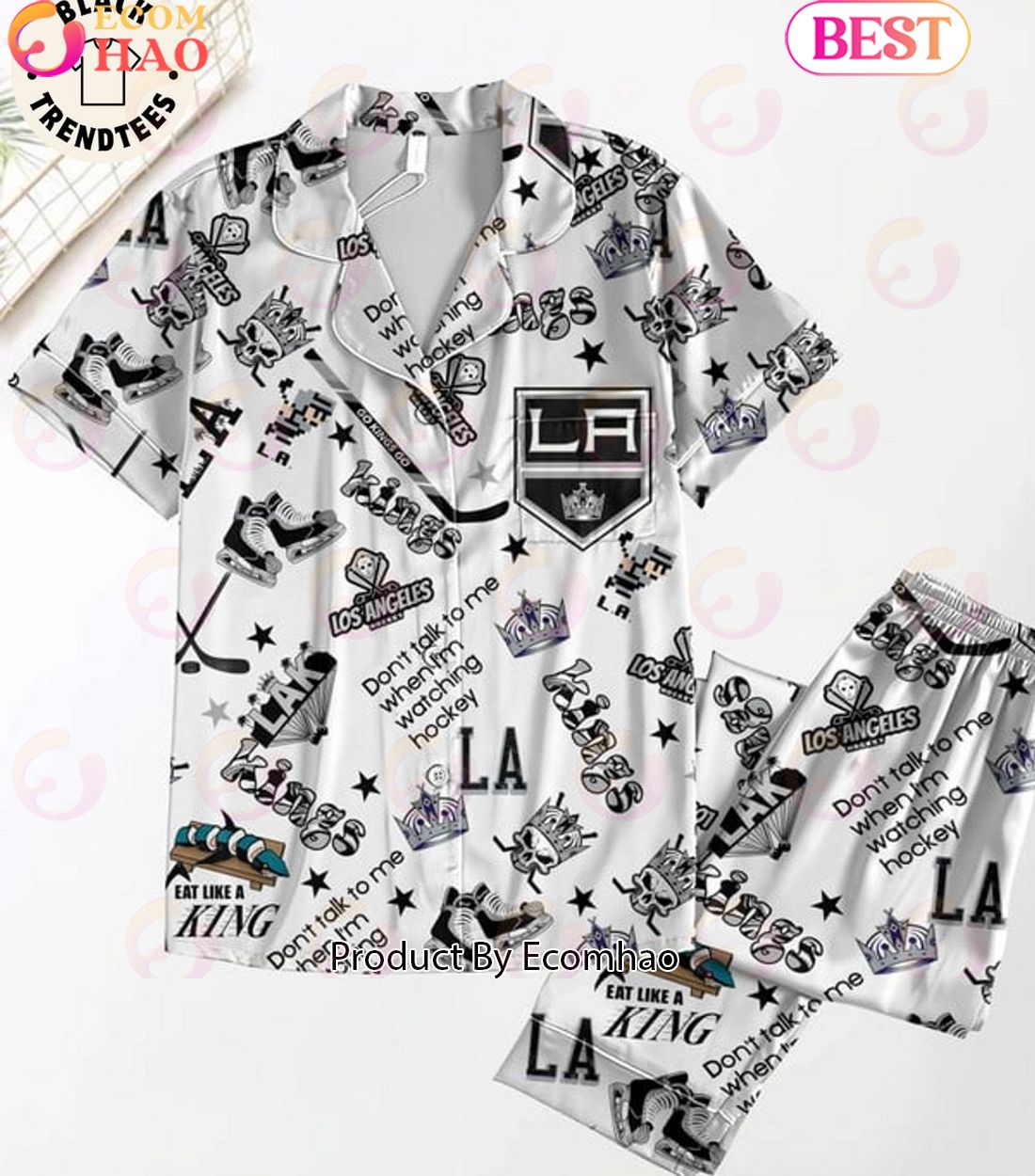 Los Angeles Hockey Dont Talk To Me When Im Watching Hockey Pajamas Set