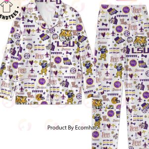 LSU Tigers Football Tigers Design Pajamas Set